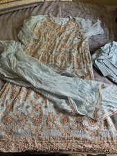 Traditional Pakistani Women  s Size XL Chiffon Kameez Shalwar Dupatta Fancy