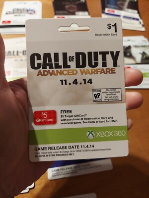 Xbox 360 Call of Duty Advanced Warfare Pre Order Collectible Reservation Card 