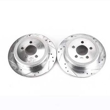 Disc Brake Rotor Set-Rear Drilled, Slotted and Zinc Plated Brake Rotor Pair