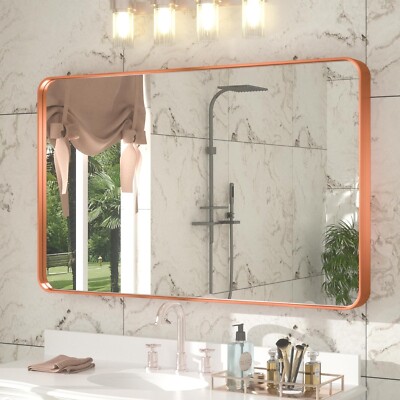 Wansi Shine 48x30 Inch Rose Gold Rectangular Mirror 