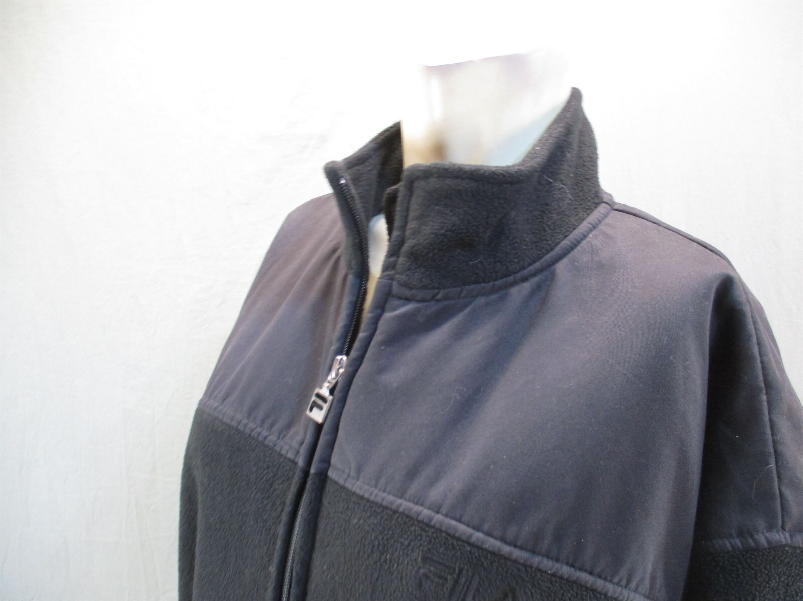 Giacca sportiva FILA taglia 2XL uomo BLK full zip tasche supporto colletto pile 414