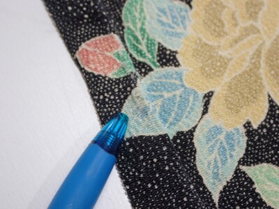 2F01z80 Japanese Kimono Crepe Silk FABRIC Flowers Bird 47.2x14.0