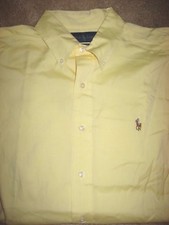 Mens Yellow RALPH LAUREN Classic Dress Shirt 16-32/33 Large