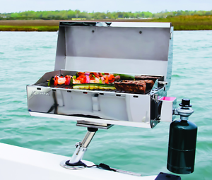 Portable Boat Gas Grill + Mount Accessories Marine BBQ ...