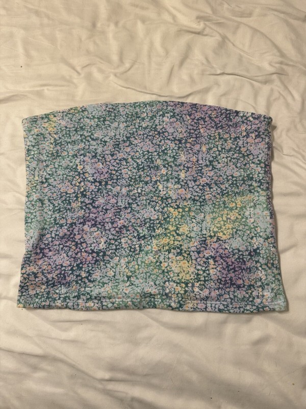 Women’s Wild Fable Strapless Tube Top Tank Top Blue Floral