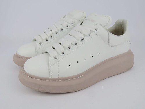 Alexander McQueen Oversized White/Blush Pink Sole Usate EU 37.5 UK 4.5 US 7 - Foto 3 di 12