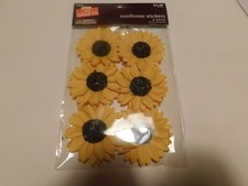 Fall Crafts mini Sunflower 3D stickers 6 pieces