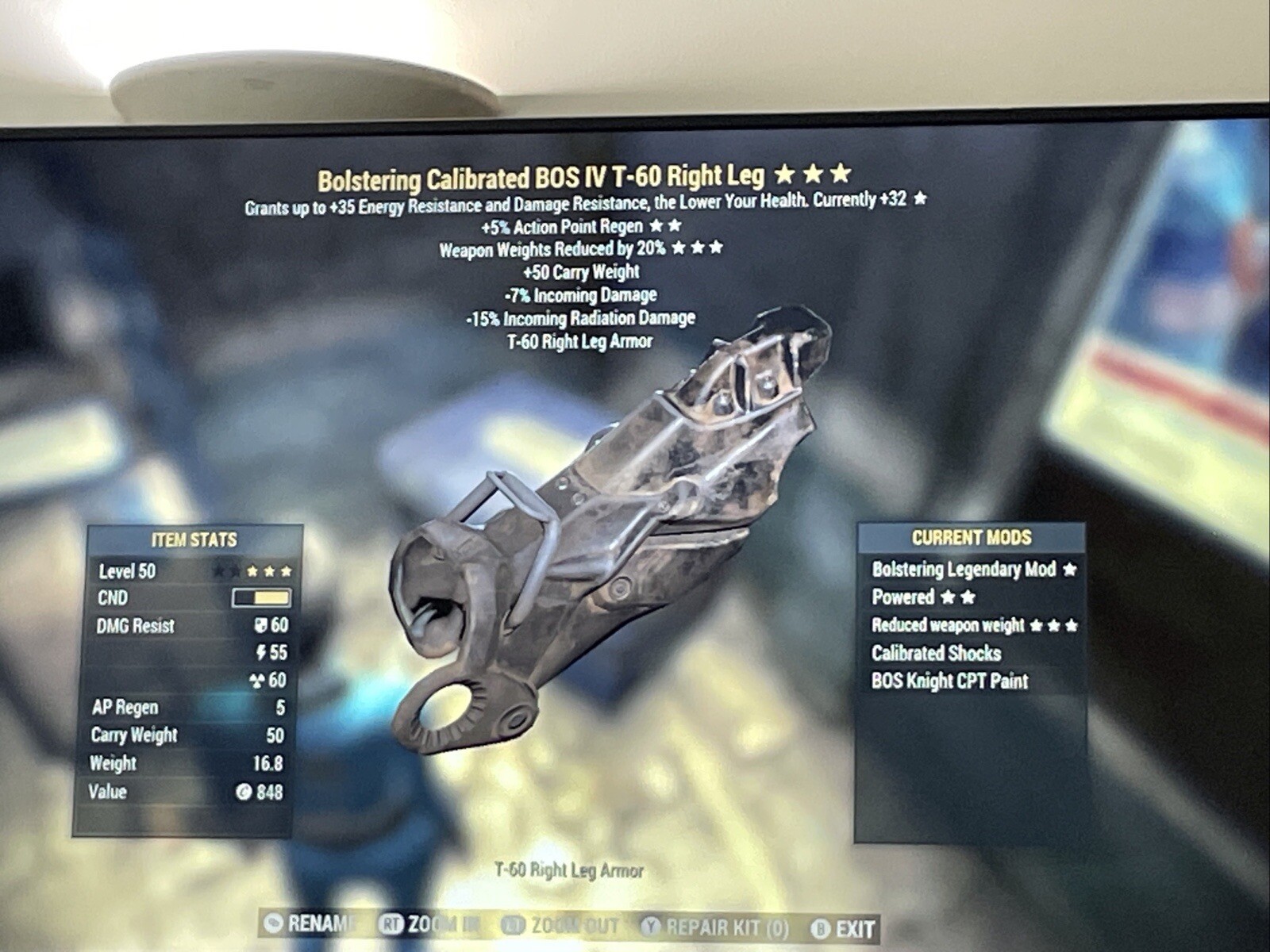 fallout 76 xbox one Power Armor Bolstering Ap Wwr T60 Bos Set eBay