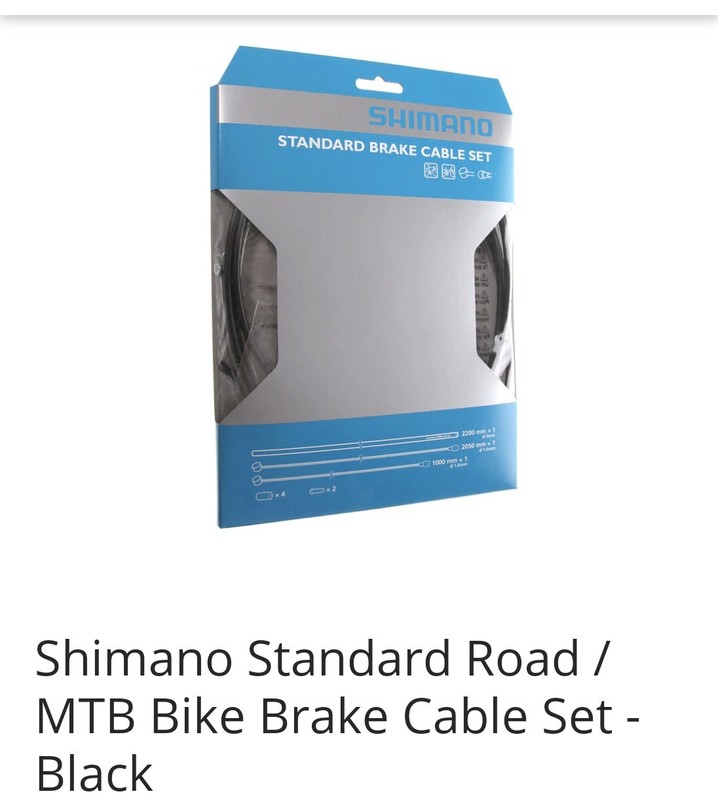 Shimano Standard Road / MTB Bike Brake Cable Set - Black