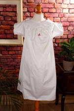 Vintage Antico Leibwäsche Sottoveste Lino Monogramma MH Biancheria Pizzo M