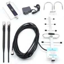 GSM 900MHZ Mobile Phone Signal Amplifier Repeater Network Booster +Yagi Antenna