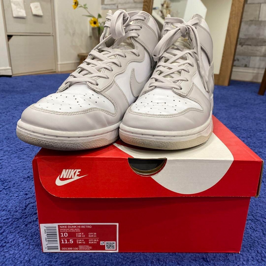 Nike Sneakers Shoes Dunk High Retro Vast Grey White Size Men's