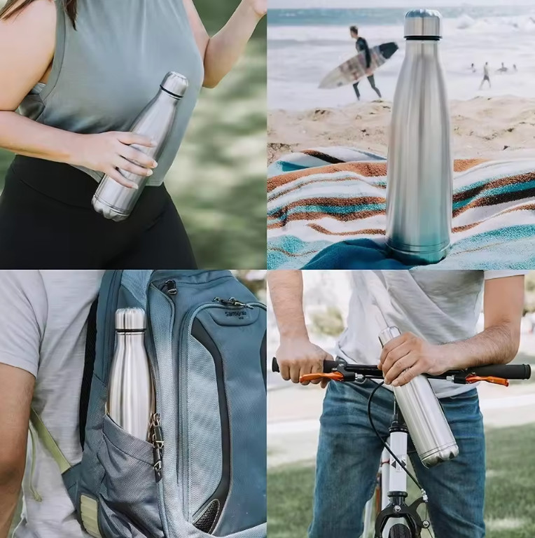 Stainless-Steel Water Bottle with Diversion Bottom
