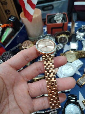 Michael Kors Wrist Watch for Women Rose Gold with Stone