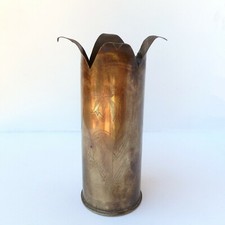WW2 Rare Australian Trench Art Large Brass Shell With Engravings