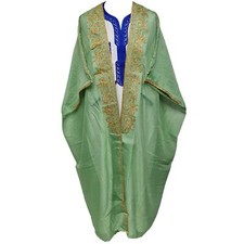 Women's 3 Quarter Sleeve Arabian Bisht Light Green Cloak Arab Dress Thobe Isl