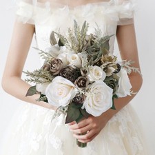 Artificial Bridal Bouquets, Bride Hands Holding Bouquet for Wedding Engagement