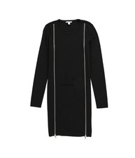 bar III Womens Zippered Sweater Dress, black, M