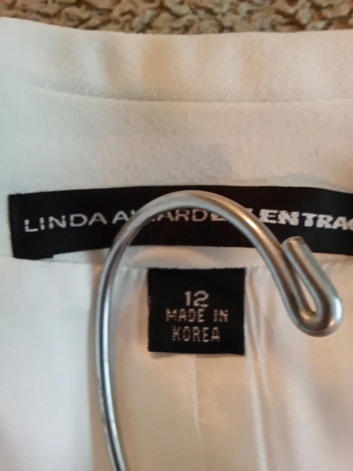 Suite de 2 piezas blancas para mujer Siza 12 con chaqueta y pantalones forrados de longitud media Foto 3 de 4