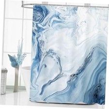 Marble Fabric Shower Curtain, Abstract Watercolor, 72"W x 72"L Pack of 1 Blue
