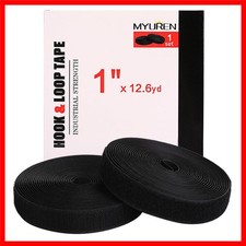 Sew on Hook and Loop Tape 1 Inch Non-Adhesive Back Nylon Strips Fabric Fasten...