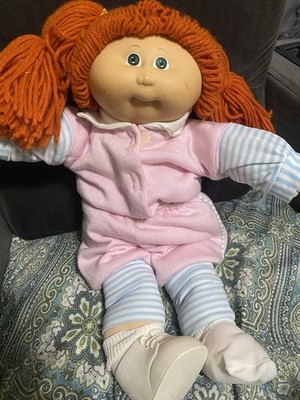 VTG Cabbage Patch Kids Doll 1984 Orange Red Hair & Green Eyes -Mold #1/As Is