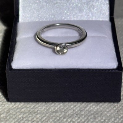 Size 7 Cubic Zirconia Solitaire VN 925 Sterling Silver Ring with makers Mark