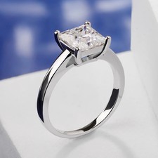 Laborgefertigter Diamant 2,0 kt Princess-Schliff Testpass VVS1/D/Top Ring