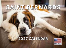 Saint Bernard Calendar 2027 Monthly Wall Calender 12 Month Made In The USA