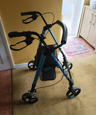 CareCo Breeze 8 II 4-Wheel Rollator with Seat, Handbrakes, Height Adjustable