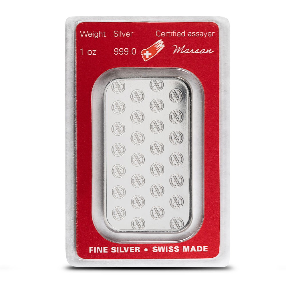 1 oz Argor Heraeus Silver Bar (New)