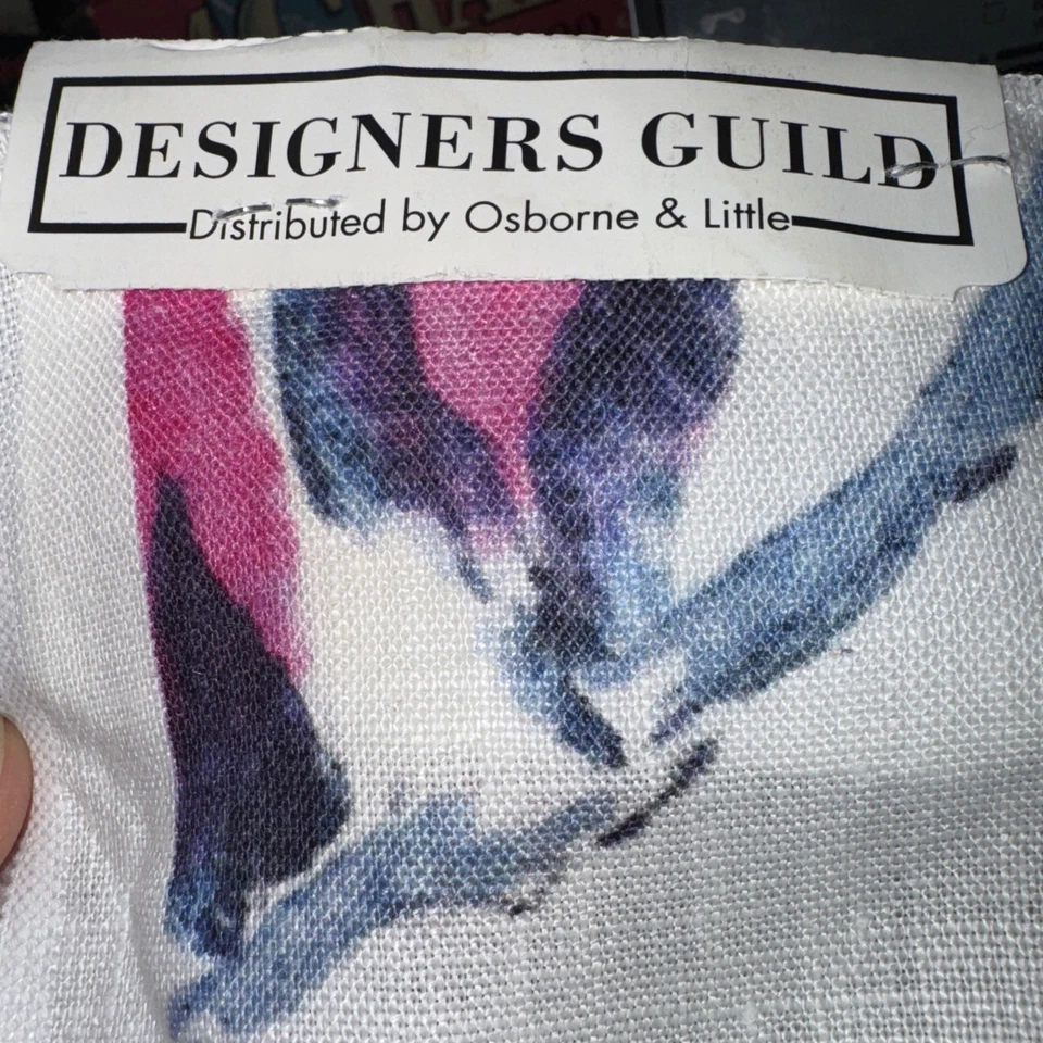 Osborne & Little Kimono Blossom Madame Butterfly Linen Fabric Sample 2Pcs #29 - Image 2 of 4