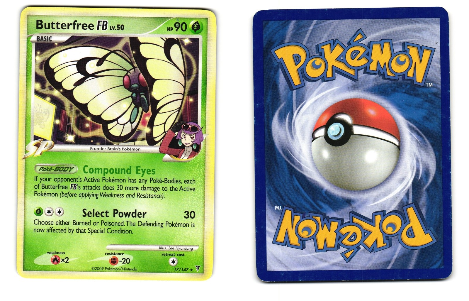 BUTTERFREE FB 17/147 RARE SUPREME VICTORS POKEMON LP 2009