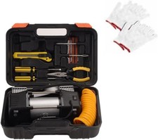 FLZOSPER 6 Pezzi Metallo DC 12V Compressore Aria Kit，Pompa Gonfiatore Pneumatici Pesante