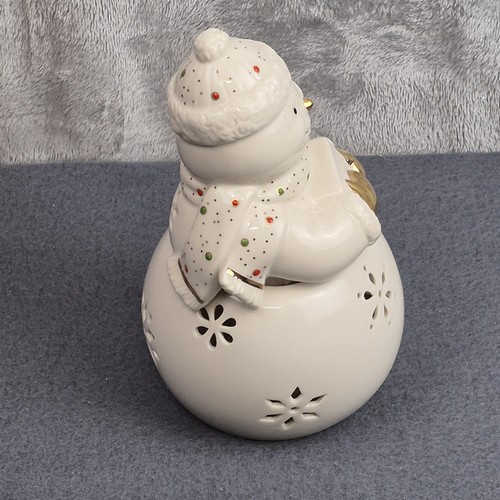 Lenox China Joyas Navidad Muñeco de Nieve Té Lite Soporte Votivo Acentos Dorados Nuevo - Imagen 3 de 11