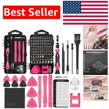 Pink Electronics Repair Toolkit: 124 Bits for Ultimate Precision