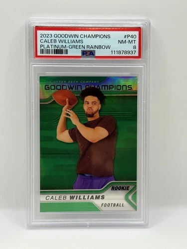 2023 Goodwin Champions Platinum Green Rainbow Caleb Williams #P40 RC PSA 8 Bears
