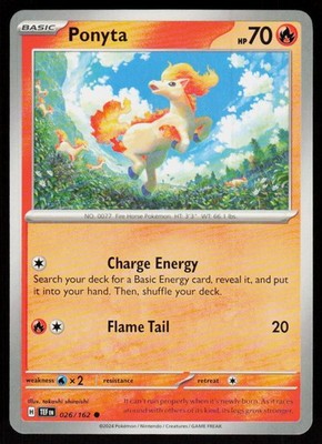 Ponyta 026/162 Common Temporal Forces Pokemon Near Mint