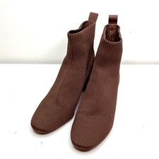 EVERLANE The Glove Ribbed ReKnit Pull On Classic Refined Ankle Boots 7.5 Brown