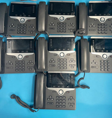 *LOT OF 7 Cisco CP-8841 IP Phones VoIP Business Phone & Base FREE SHIPPING*