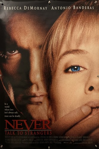 NEVER TALK TO STRANGERS Original One Sheet Movie Poster 1995 - ANTONIO BANDERAS