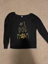 Live And Tell #1 Dog Mom Pullover Lightweight Sweatshirt with Gold Paw Medium