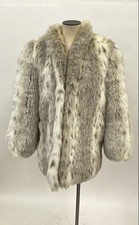 Style VII LTD Women's Gray and White Fur Like Coat - (Refer to Measurements)