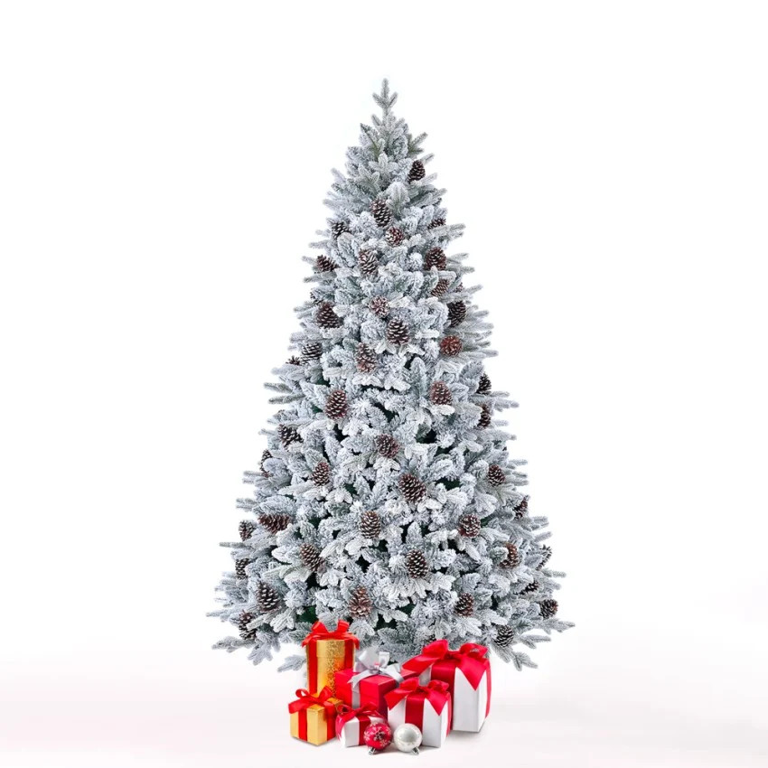 Sapin de Noël 180 cm artificiel avec neige arbre déco fêtes Faaborg