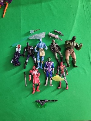  2010s Marvel 3.75 Lot Of 7 With Some Accessories Hasbro Toys 