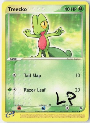 Treecko 76/109 Common Ruby & Sapphire Pokemon Lightly Played