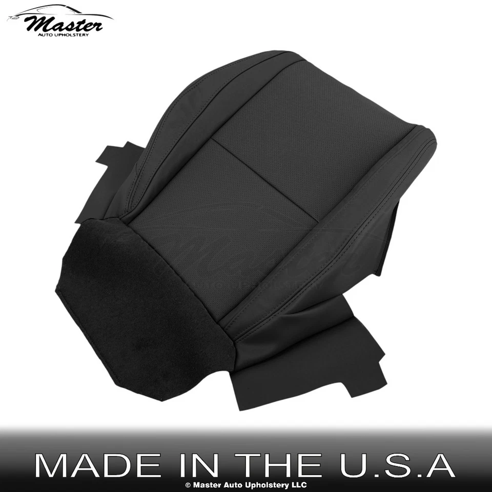 2007-2015 Fits Mazda CX-9 Genuine Leather Perf. Front Driver Bottom Cover Black - Image 2 of 4