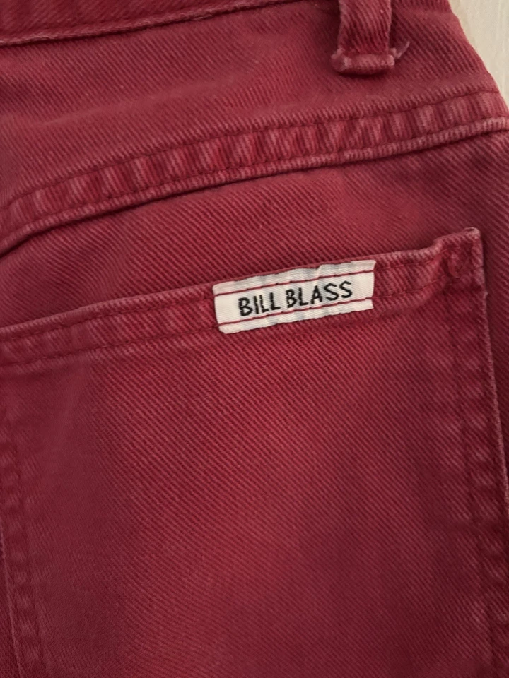 PANTALONES CORTOS VAQUEROS De Colección Años 80 90 RARO BILL BLASS Rojo Denim Mujeres 8 Mamá Cintura Alta Puños Foto 4 de 4