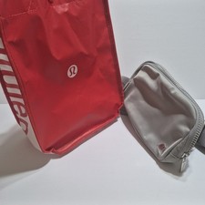 New With Tags Lululemon Everywhere Belt Bag 1L Wordmark Logo Spellout Grey Gold