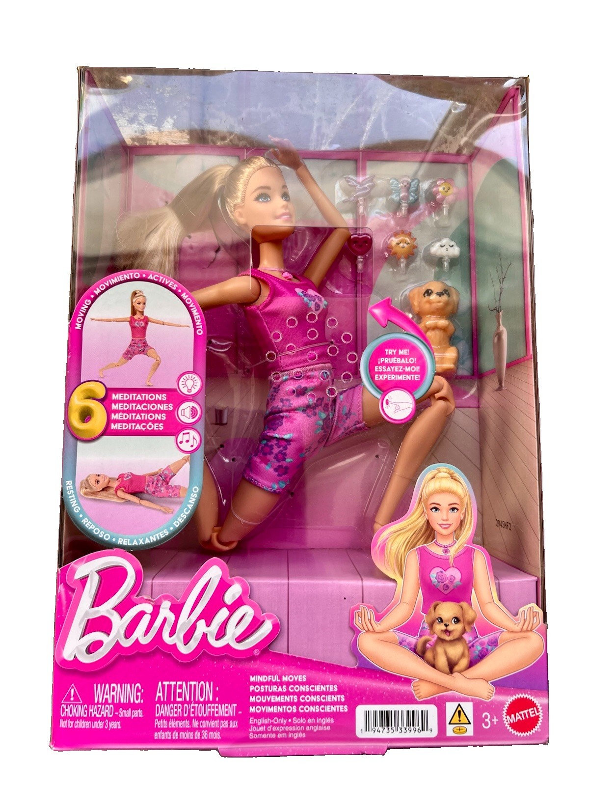 Barbie Mindful Moves Yoga Clothes Doll with 6 Guided Meditation Audio Clips